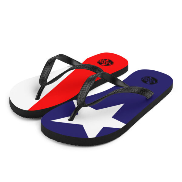 Texas Flag Flip Flops - Texas Bass Angler - Texas Pride - Red, White, and Blue Flip Flops